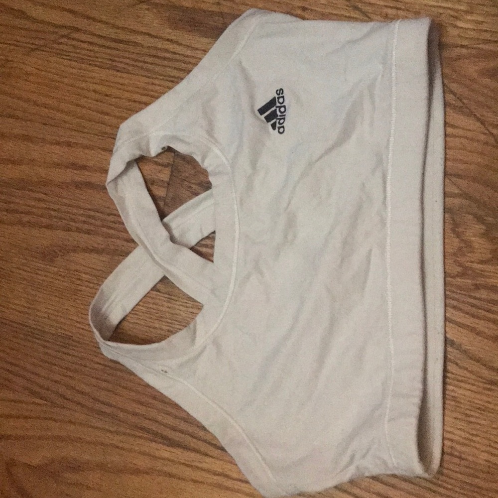 White adidas sports bra